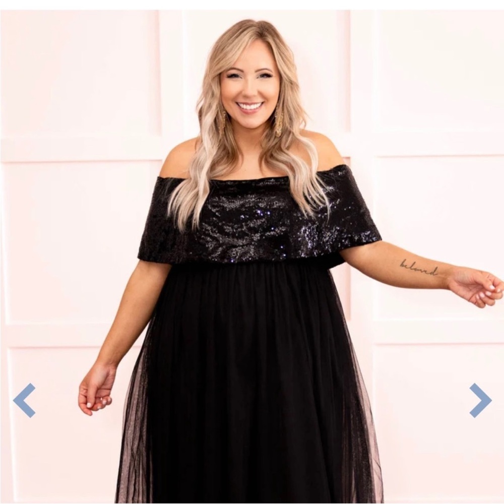 Chic Soul Black Sequin Maxi Dress - Picture 2 of 2